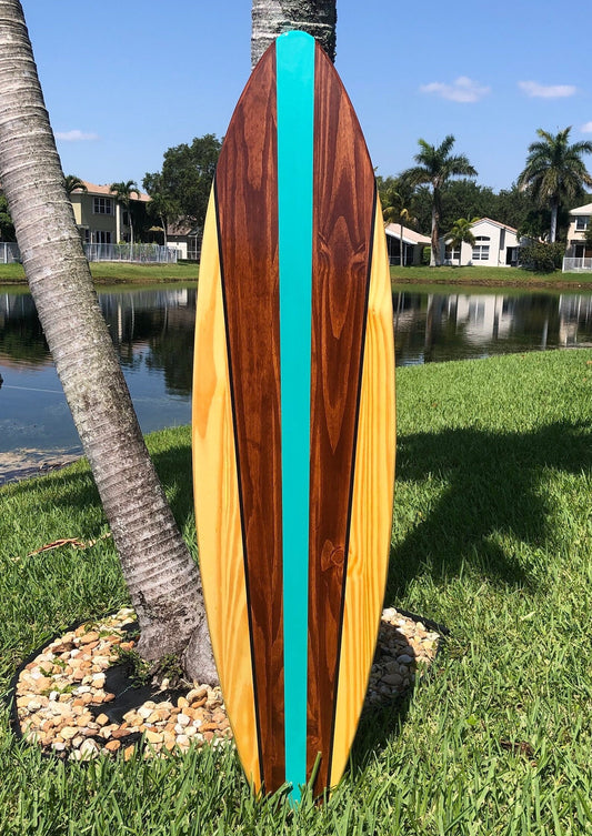 Aqua Taper Surfboard Wall Art & Decor | Customizable | Wood Surfboard Decor, Beach House Decor, Coastal Decor