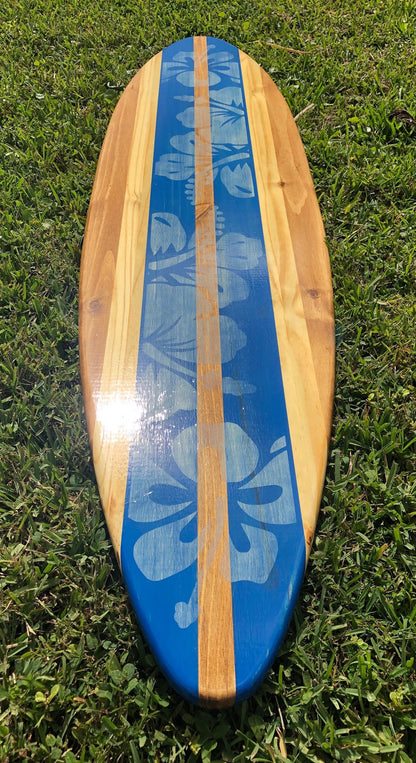 Blue Vintage Distressed Surfboard Wood Wall Art & Decor | Customizable | Surfboard Decor, Beach House Decor, Coastal Decor