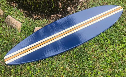Deep Blue Dreams Wooden Surfboard Wall Art | Customizable Coastal Decor, Surfboard Decor