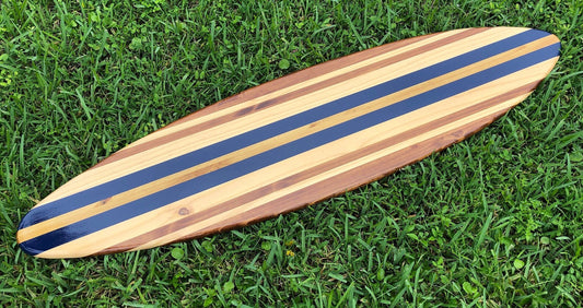 Navy Blue Vintage Style Surfboard Wall Art & Decor | Customizable | Wood Surfboard Decor, Beach House Decor, Coastal Decor