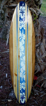 Ocean Blue Surfboard Wood Wall Art & Decor | Customizable | Surfboard Decor, Beach House Decor, Coastal Decor, Decorative Surfboard