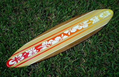 Fire Sunset Wood Surfboard Wall Art Home Decor- Customizable 2-6 foot Sizes Available- Tropical Beach House Decor, Surfboard Decor, Surfboard Wall Art