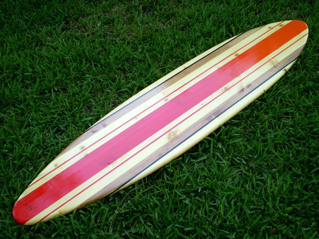 Red Hot Classic Surfboard Wall Art & Decor | Customizable | Wood Surfboard Decor, Beach House Decor, Coastal Decor