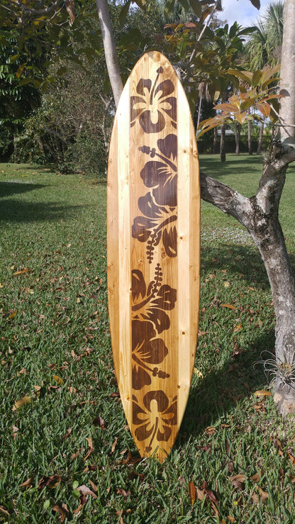 Chocolate Vintage Distressed Style Surfboard Wood Wall Art & Decor | Customizable | Surfboard Decor, Beach House Decor, Coastal Decor