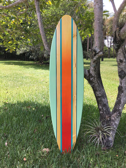 Sunset Supreme Surfboard Wall Art & Decor | Customizable | Wood Surfboard Decor, Beach House Decor, Coastal Decoration, Luxury Surf Decor