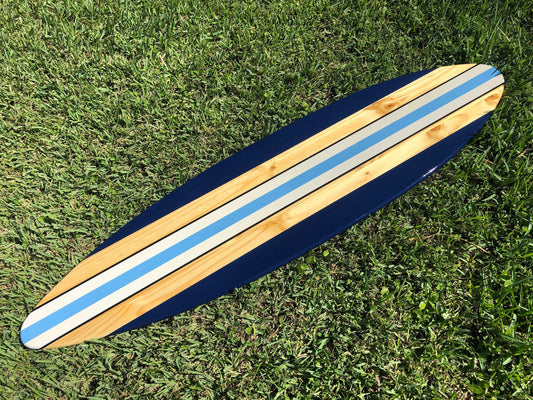 Navy Blue Twist Surfboard Wood Wall Art & Decor | Customizable | Surfboard Decor, Beach House Decor, Coastal Decor