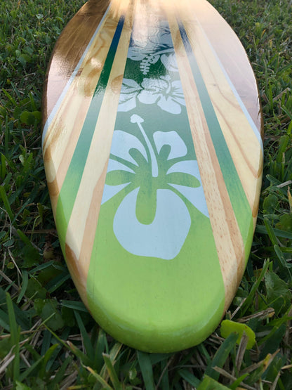 Tropical Blend Surfboard Wood Wall Art & Decor | Customizable | Wood Surfboard Decor, Beach House Decor, Coastal Decor