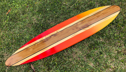 Tropical Sunset Surfboard Wood Wall Art & Decor | Customizable | Wood Surfboard Decor, Beach House Decor, Coastal Decor