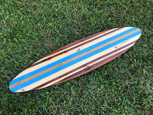 Light Blue Twist Surfboard Wood Wall Art & Decor | Customizable | Surfboard Decor, Beach House Decor, Coastal Decor